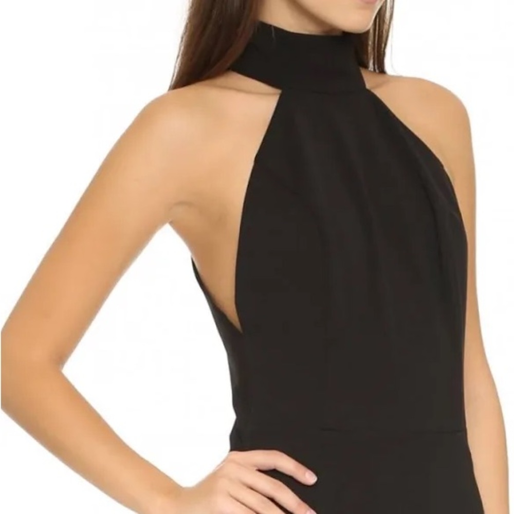 Misha Collection Black High Neck Cutout Back Dress Size Small